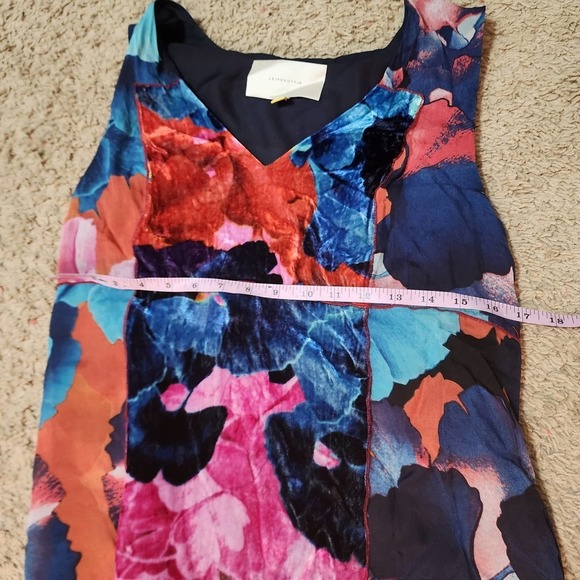 Anthropologie Leifsdottir Patchwork silk and velvet Floral Dress Size 8 - Picture 5 of 9